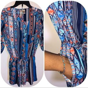💙2/$20 Boho romper with pockets